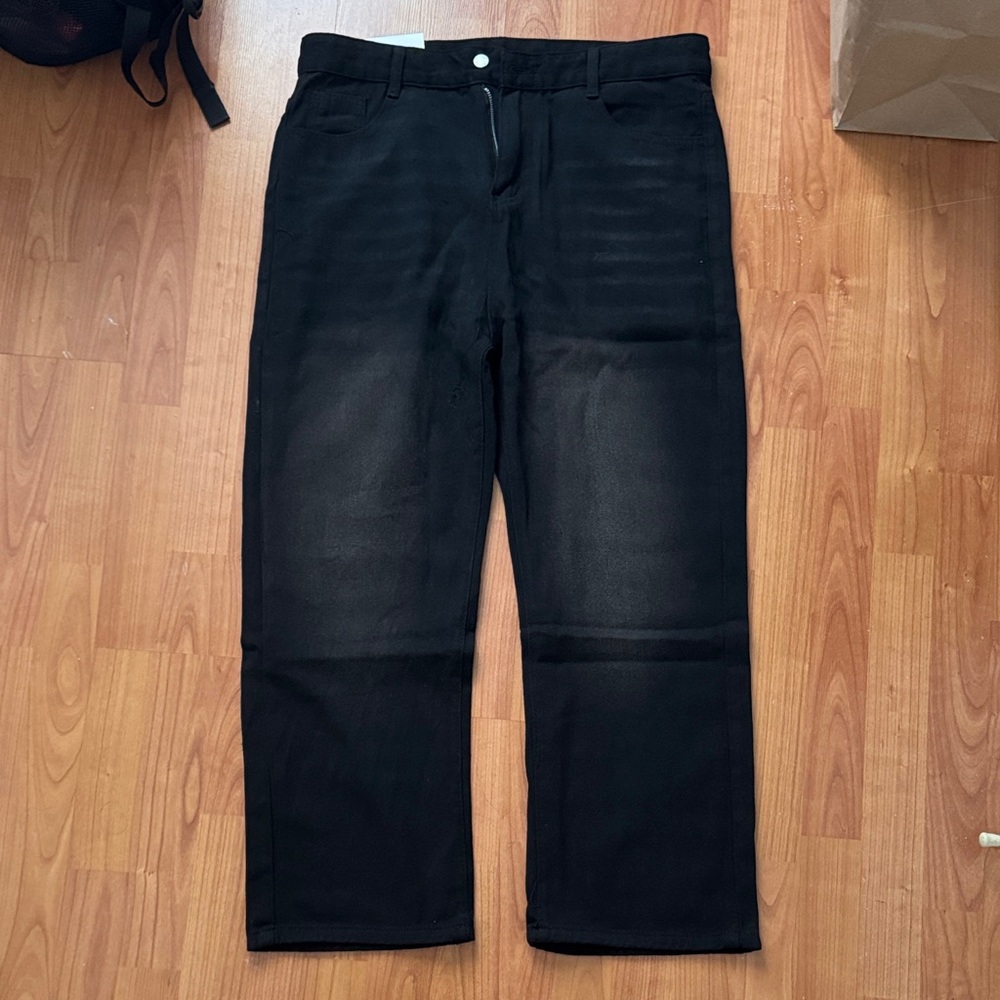 Black Straight-Leg Pants